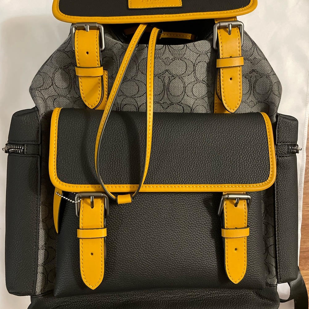 Coach Black and Yellow Backpack